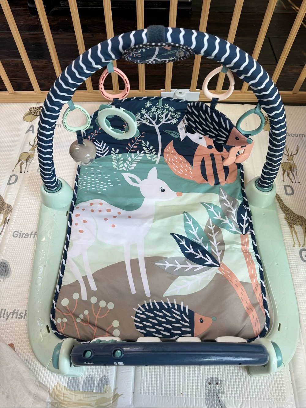 Fisher Price Kick & Play Piano Gym in Navy Moonlight Fawn
